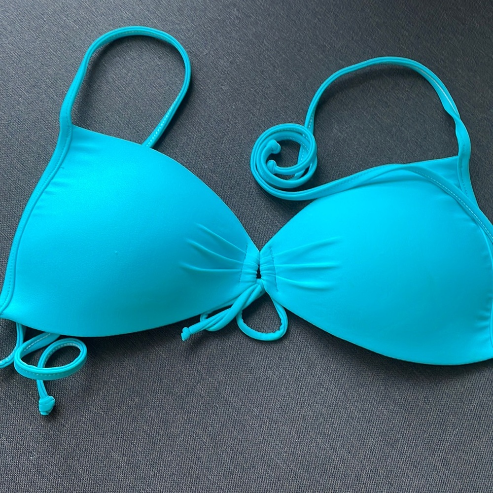 Blue bikini top